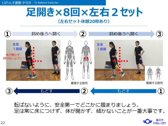 とばらんす運動手引き 足開き8回