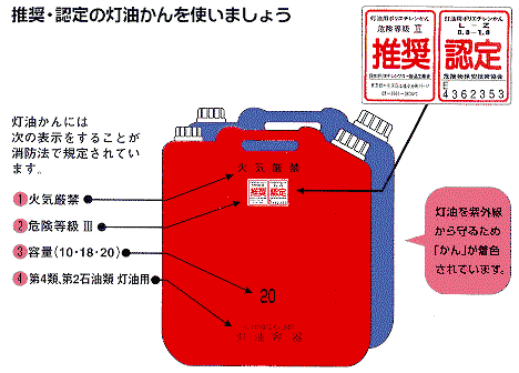 推奨・認定の灯油かんを使いましょうの画像