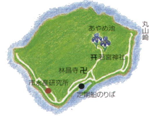 坂手島のイラストマップ