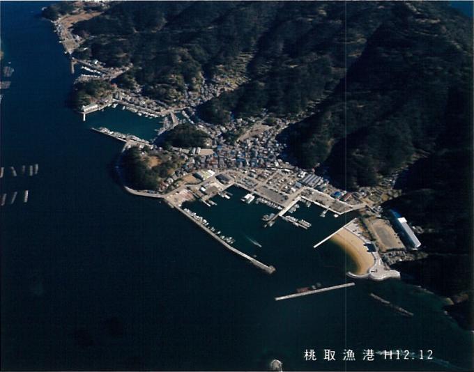 桃取漁港の俯瞰写真