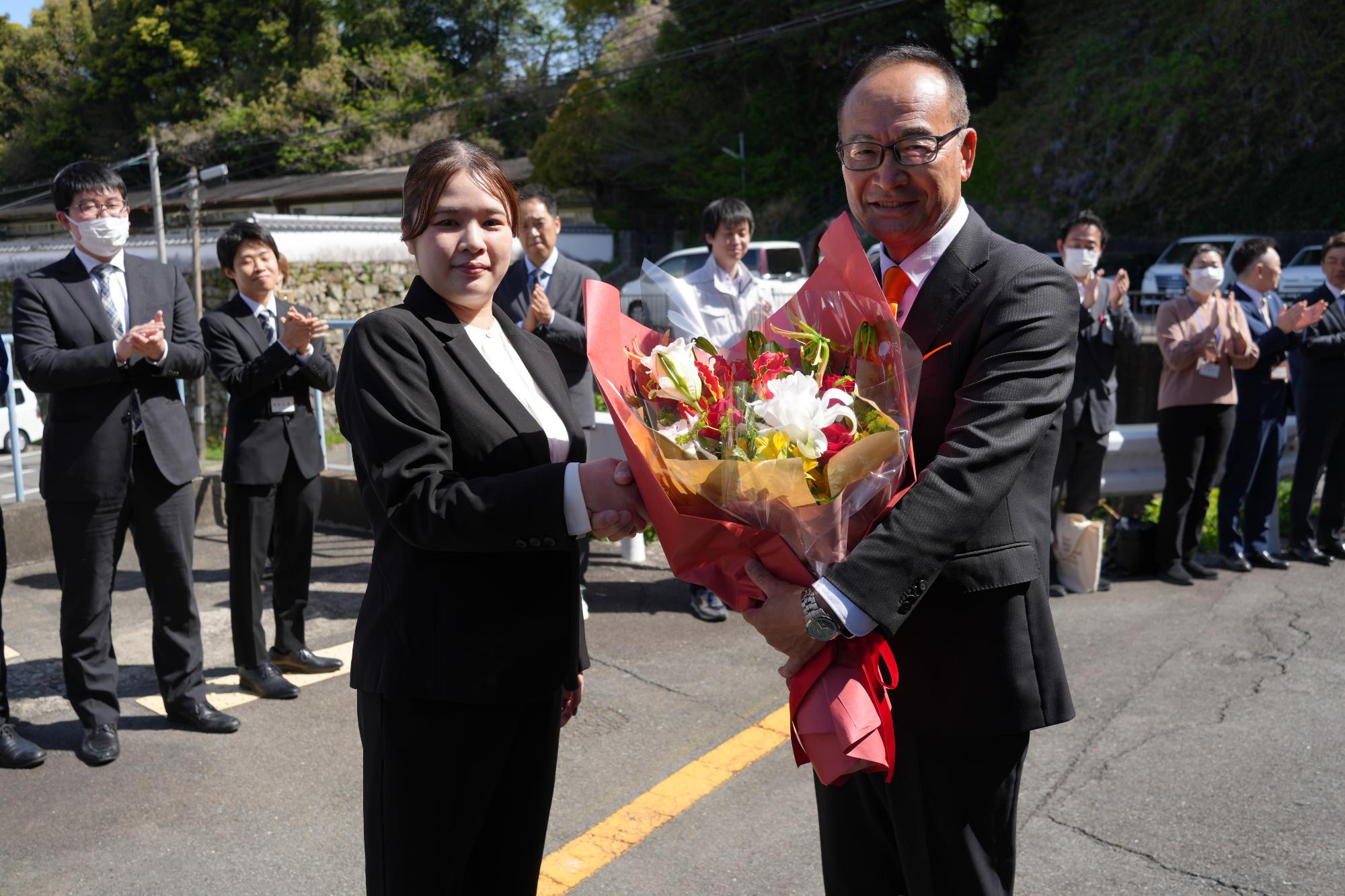 小竹市長初登庁