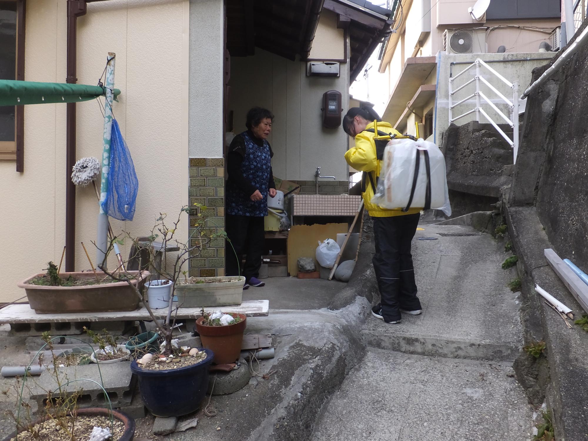 神島中学校灯油運びボランティア活動終了